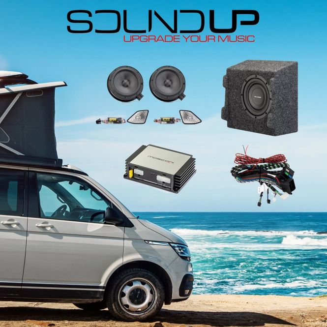 Hovedbilde Gladen VW T6 Premium SoundUp 3 Ohm DSP Plug & Play Oppgradering