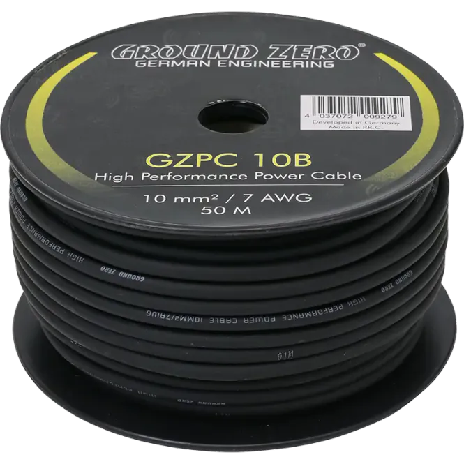 Hovedbilde Ground Zero GZPC 10B CCA strømkabel 10mm2, sort (lm)