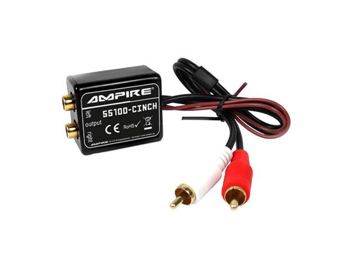 Ampire 55100-CINCH Støyfilter jordsløyfe Kompakt støyfilter (RCA)
