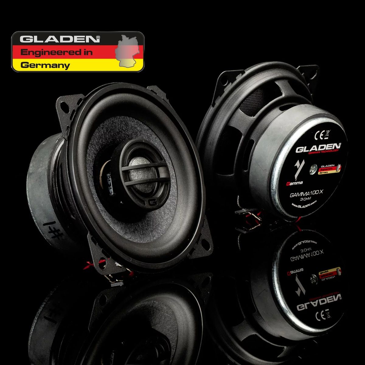 Gladen GAMMA GW100-X 80W RMS 3 Ohm 4” koaksialhøyttalere