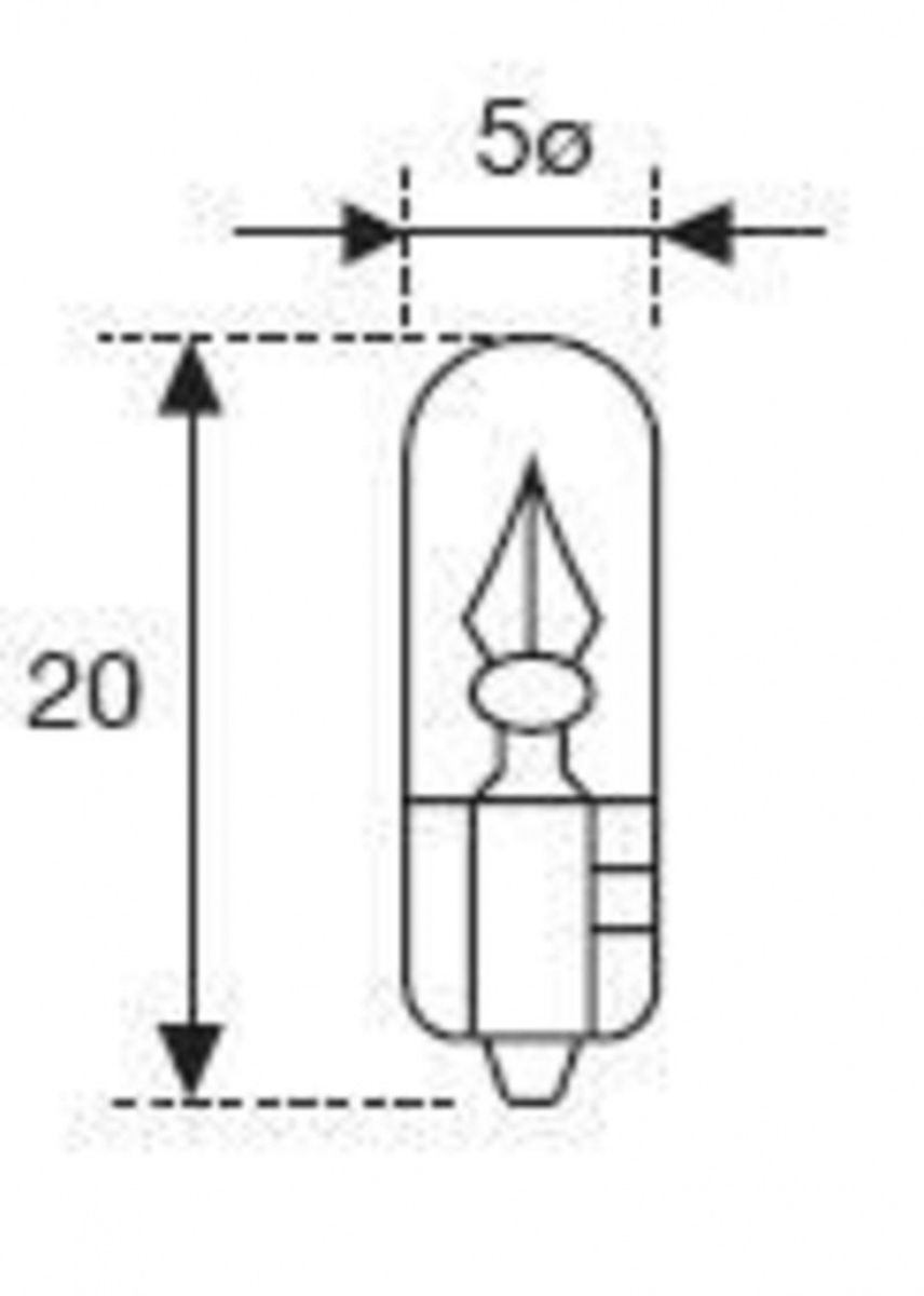 Amolux 523A 12V, 1,2W, T5 (W2x4,6d) amber (oransje)
