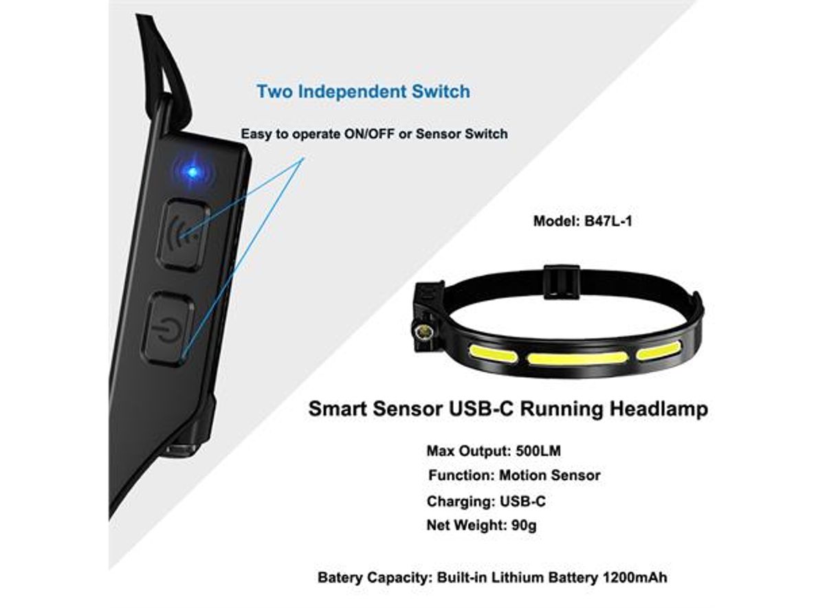 Speras B47L1 hodelykt 500lm / 130 meter kastelengde