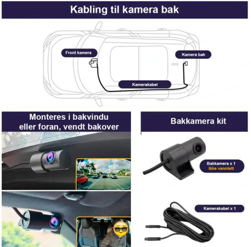 Fitcamx HD2-6808-4K-D Integrert 4K dashcam foran og bak BMW i4 (G26) 2020–2024