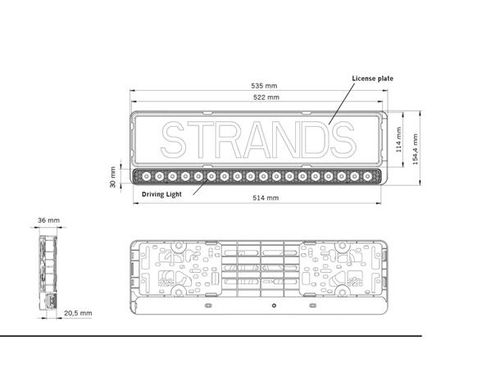 Strands Nuuk E-Line 809445 integrert LED-lys i skiltholder