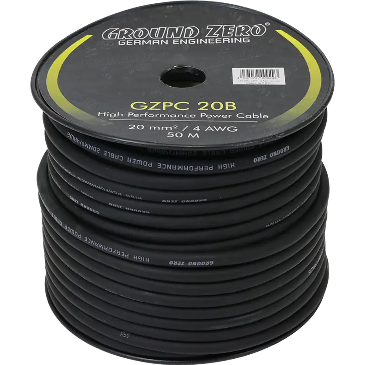 Ground Zero GZPC 20B CCA strømkabel 20mm2 sort (lm)