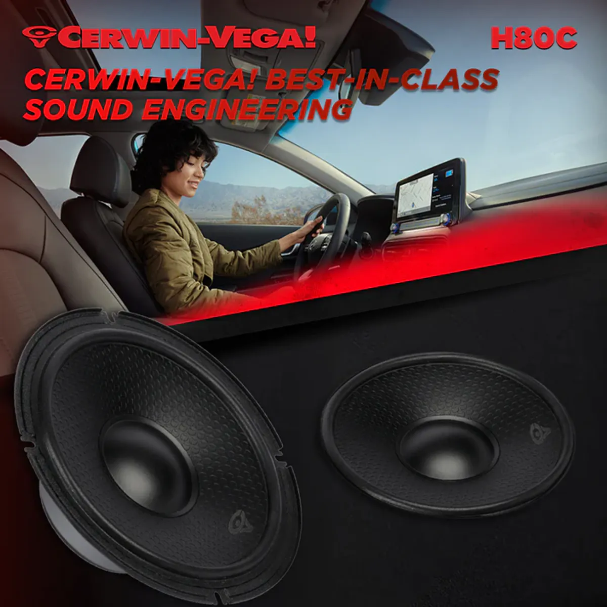Cerwin Vega H80C – HED 2025 Edition 8” 2-veis komponent høyttalersett