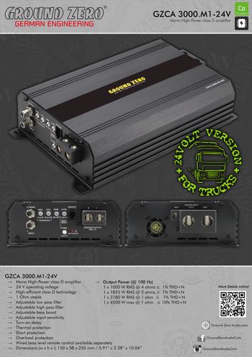 Ground Zero GZCA 3000.M1-24V 3180W High SPL Competition