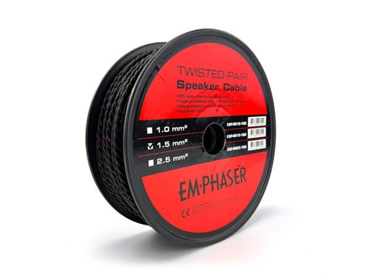 Emphaser ESP-RS15-1 Høyttalerkabel 1.5mm2 rød/sort (lm)